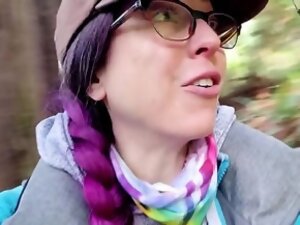 Sexy amateur MILF shows her pussy in the wood